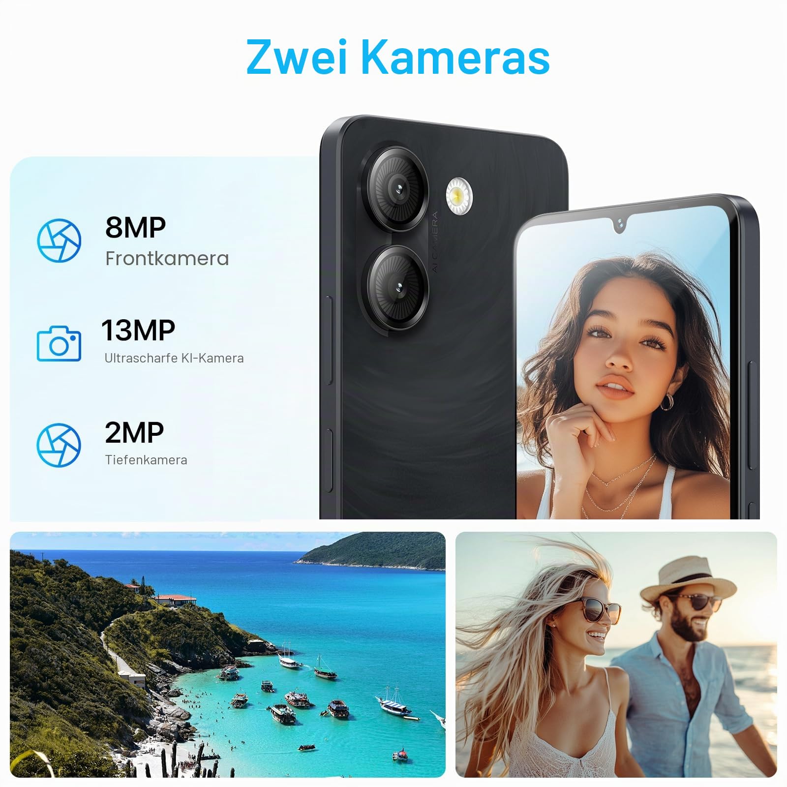 Umidigi G9A Smartphone 8GB 64GB 6,75 Zoll Android 14