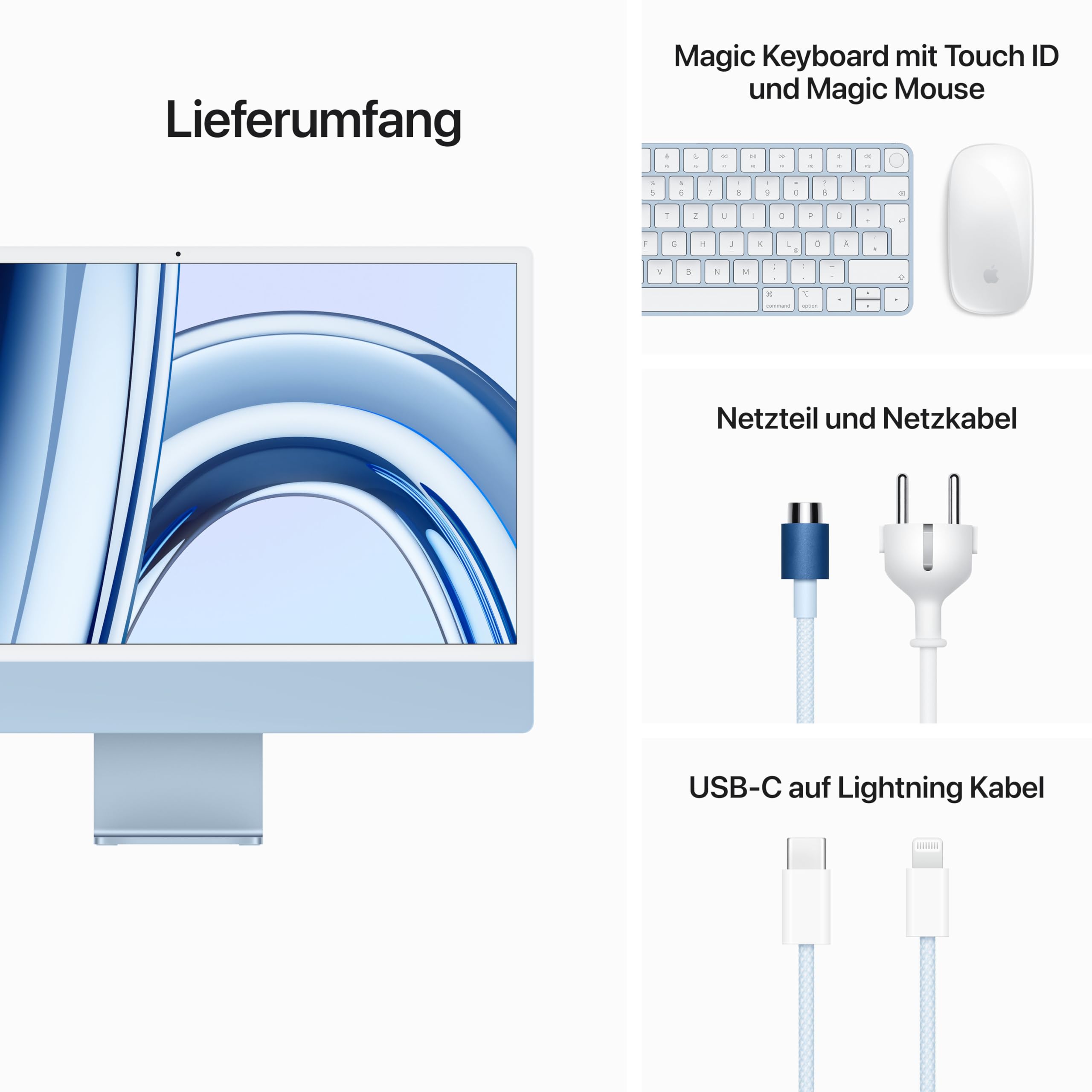 Apple iMac 2023 M3 24 Zoll 4.5K 8GB/256GB Blau