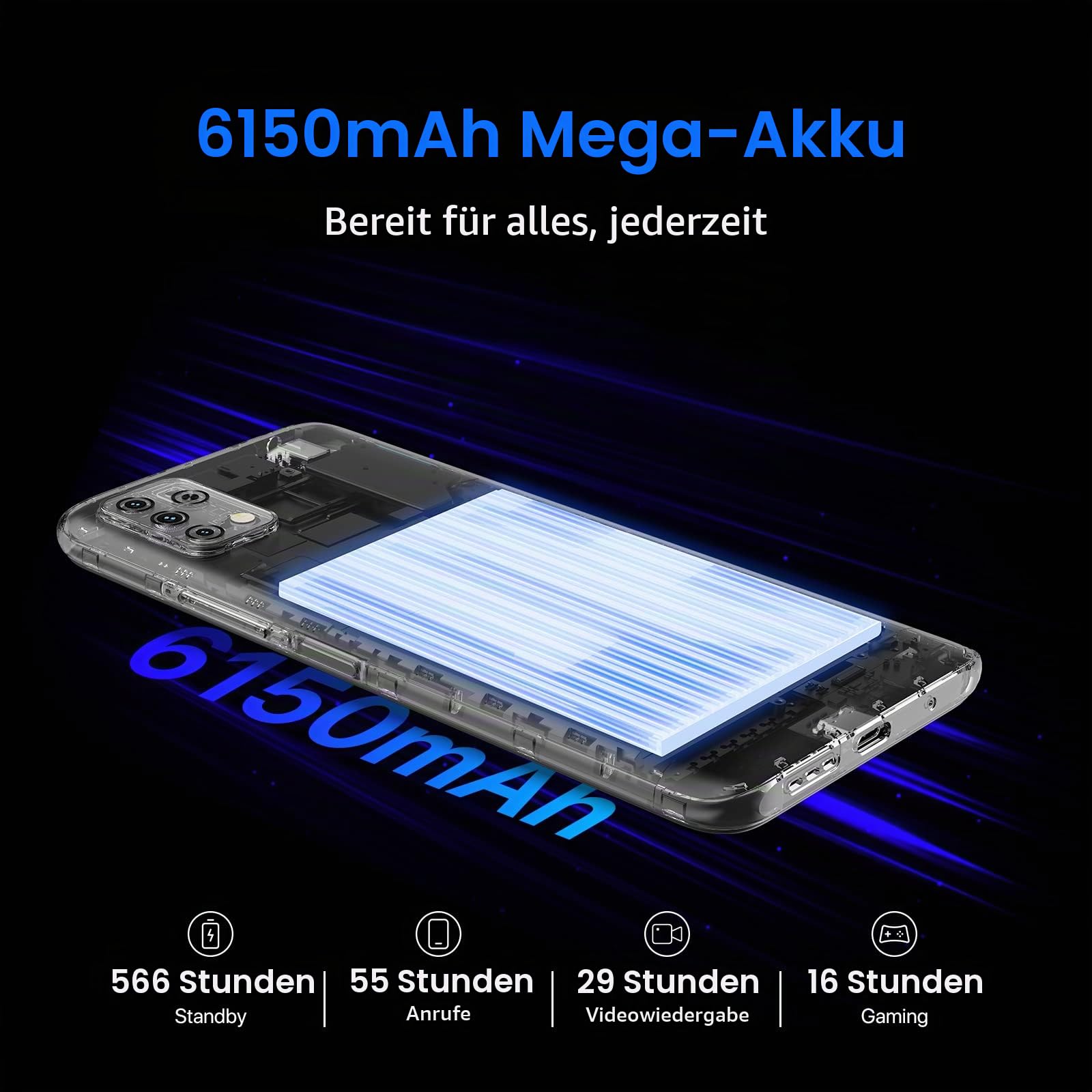 Umidigi Power 5S Smartphone 4GB+32GB Schwarz 6150mAh