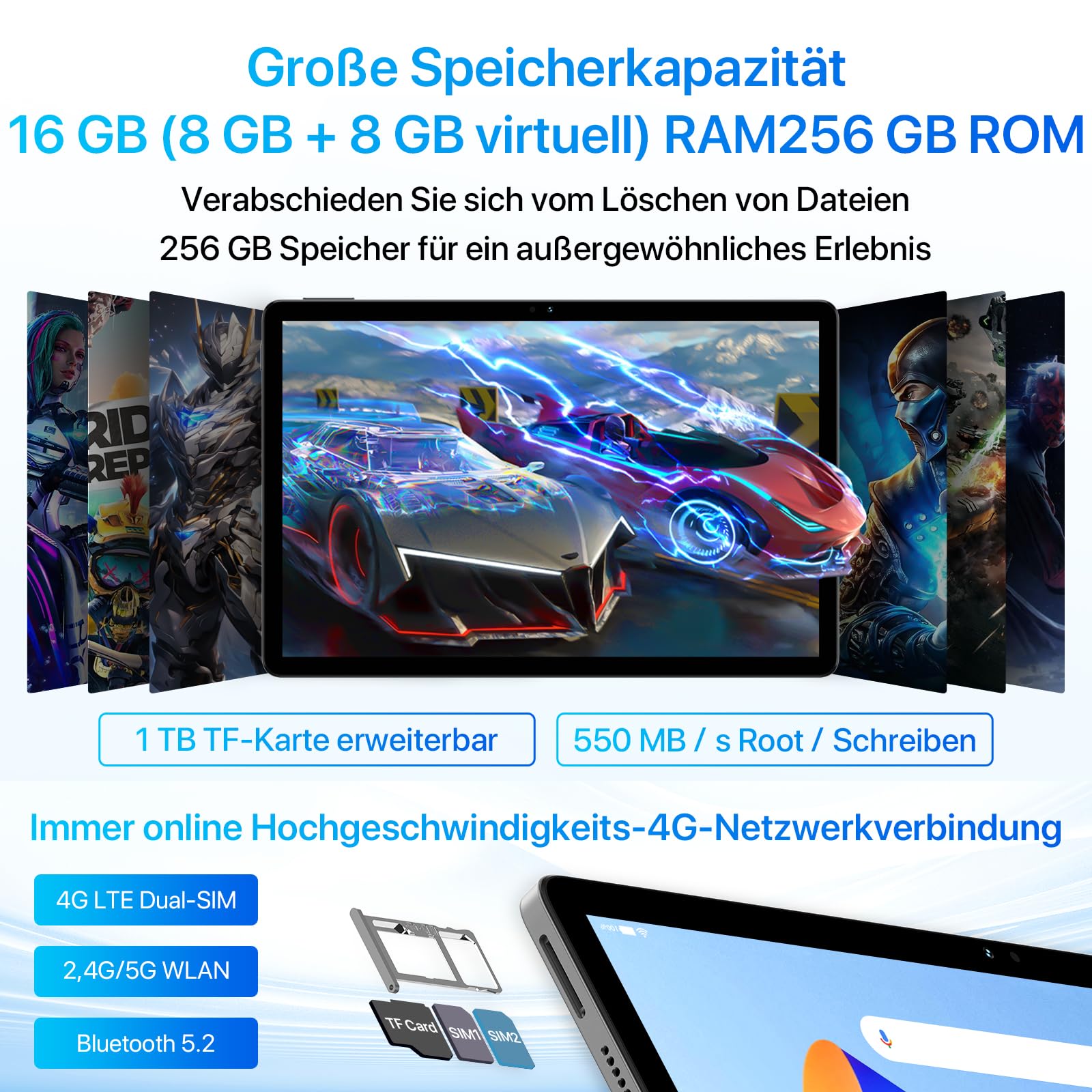UMIDIGI G7 Tab Pro Tablet 11 Zoll 256GB Grau mit Stift