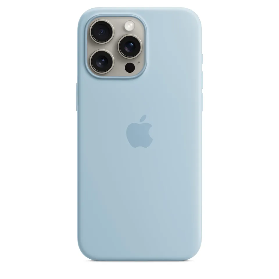 Apple iPhone 15 Pro Max Silikon Case MagSafe Hellblau