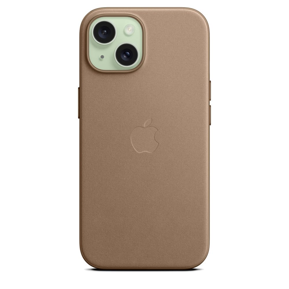Apple iPhone 15 Feingewebe Case Handyhülle Taupe MagSafe