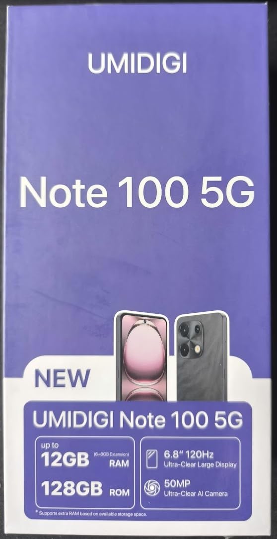 UMIDIGI Note 100 5G Smartphone 12GB 128GB 6,8 Zoll 120Hz