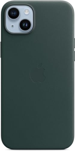 Apple iPhone 14 Plus Leder Case Handyhülle Waldgrün MagSafe