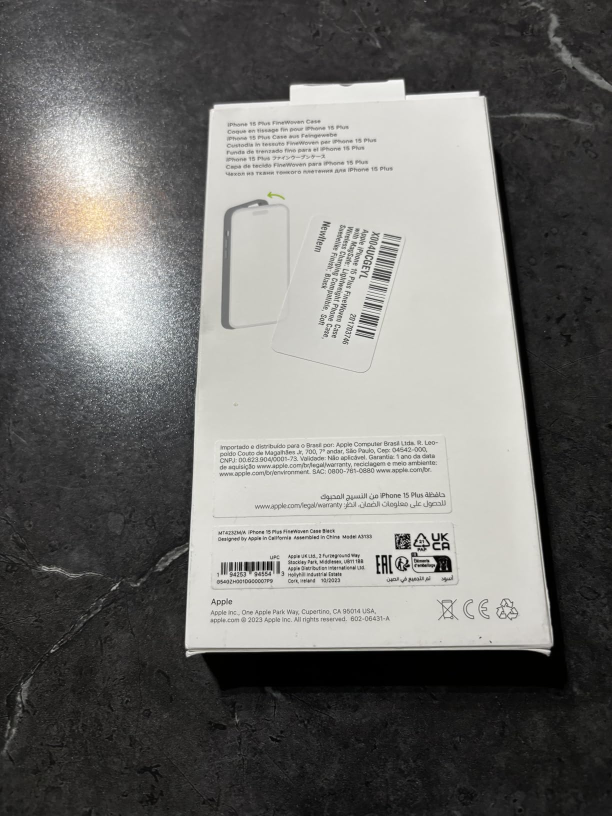 Apple iPhone 15 Plus Feingewebe Case MagSafe Schwarz